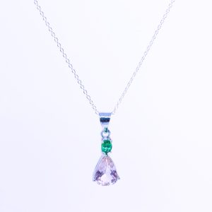 Topaz and Tsavorite Pendant in Silver